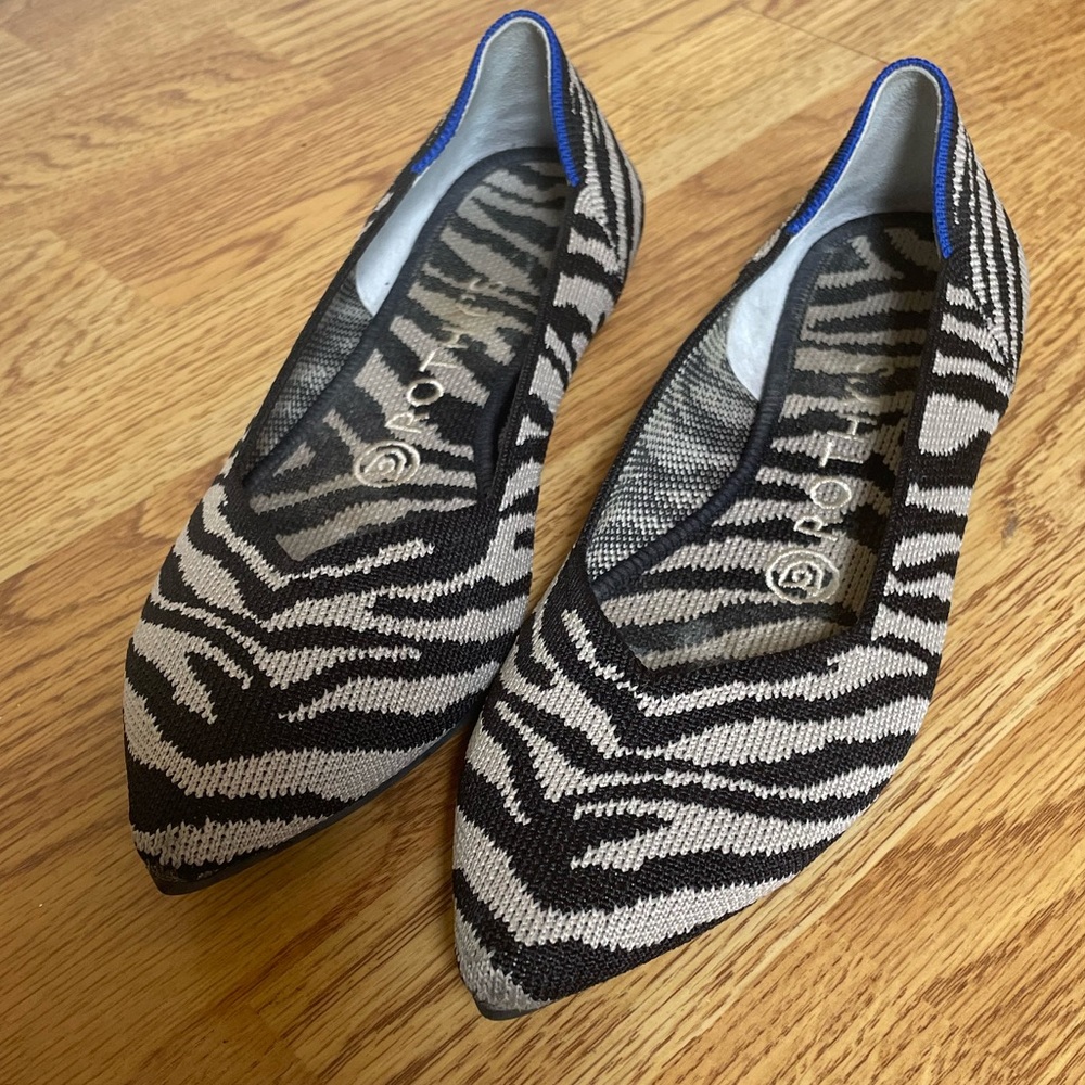 Rothy’s Zebra Pointed Flats